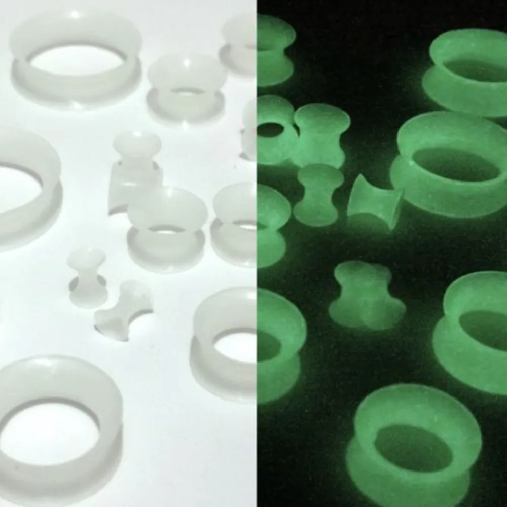 1 stück Velishy Neue 1 Stück glow in the dark trommel ohr expansion piercing ohr defender ohrstöpsel und tunnel