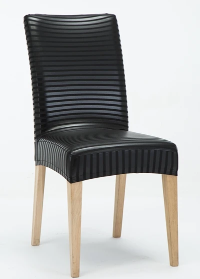ROMANZO Толстый водонепроницаемый стрейч ПУ/ПВХ Чехлы для обеденных стульев цельный Универсальный спандекс домашний стул для ресторана, чехол на стул - Цвет: black stripe