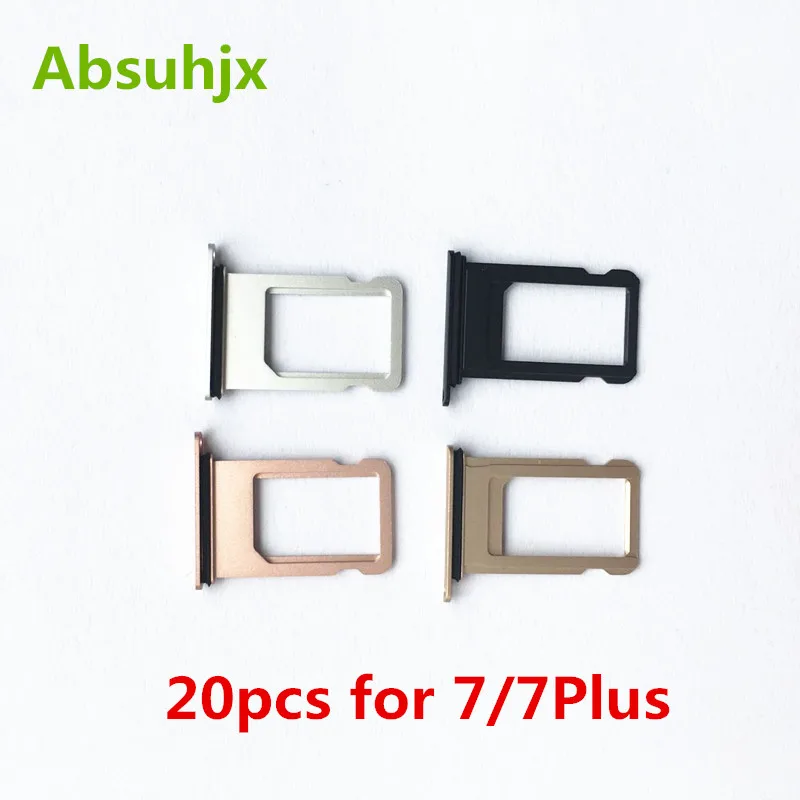 

Absuhjx 20pcs SIM Card Tray for iPhone 7 6 6S 8 Plus X SIM Card Holder Slot Reader Adapter Replacement Parts