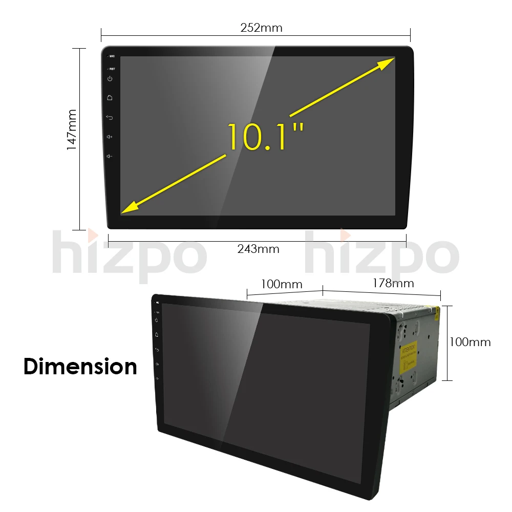 Discount Latest 2019 Android8.1 car stereo 2GRAM+32GROM Auto radio HD 1024*600 GPS radio 10.1inch screen Universal QuadCore Head unit CAM 25