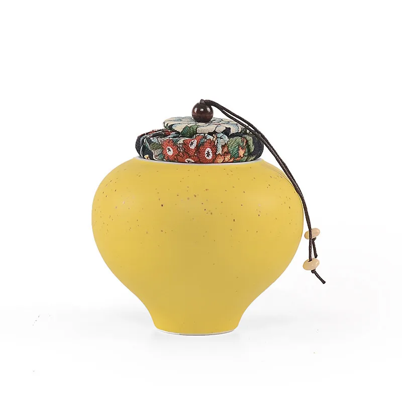10,5*9,5 см милый чайный горшок керамический резервуар для хранения для кухни декор чай кофе сахар банки фарфоровые Caddy Сушеные Орехи канистра - Цвет: Yellow