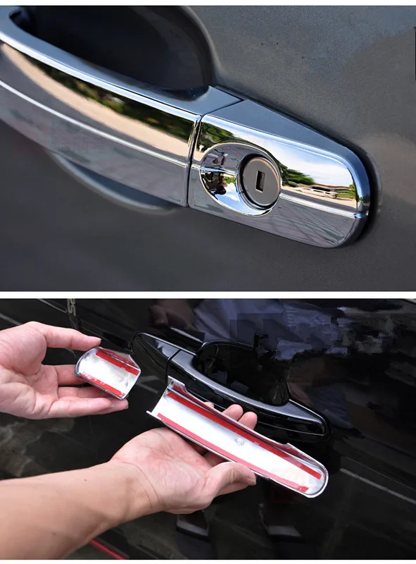 8pieces car door handle cover chromium styling for USA cars F** Series