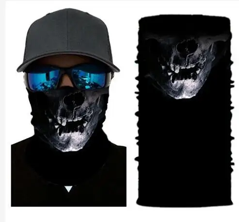 GPFORTYSIX Multifunctional Seamless 3D print Balaclava Tube Motorcycle Neck Face Mask Scarf Bicycle Outdoor racing moto Headband - Цвет: Слоновая кость