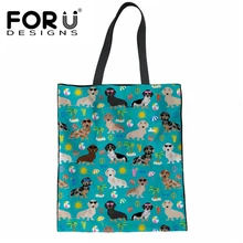 FORUDESIGNS Dachshund рисунок милые женские многоразовые сумки для шоппинга холст Экологичная, вместительная сумка для женщин хлопок прочные сумки для покупок женщина