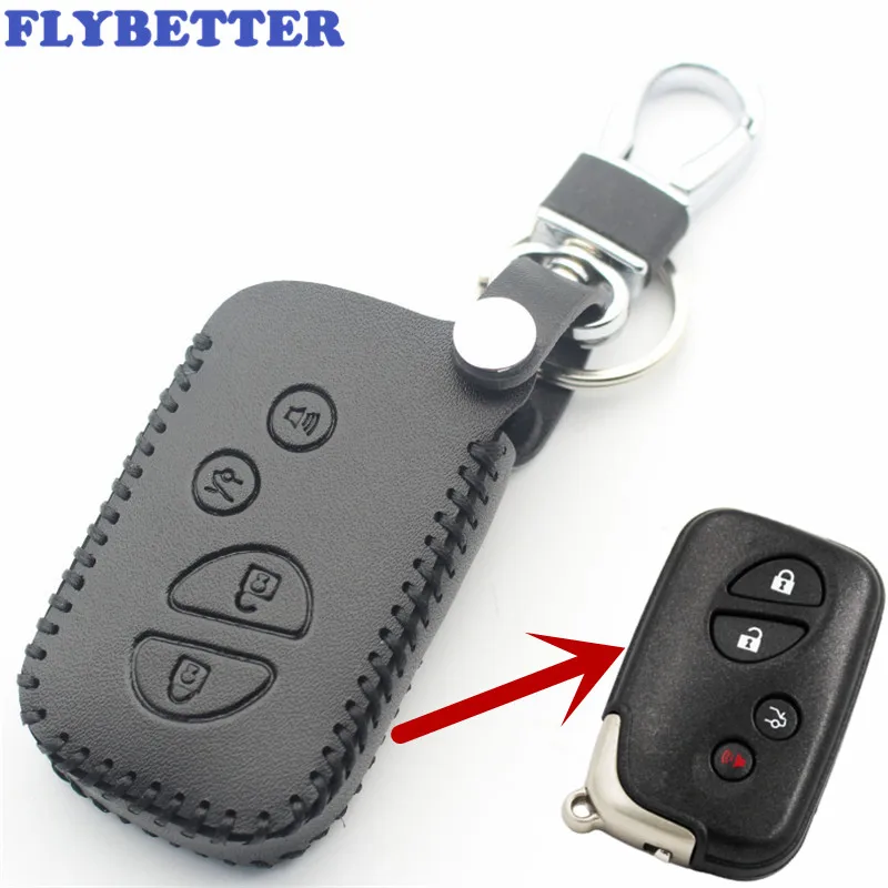 

FLYBETTER Genuine Leather 4Button Smart Key Case Cover For Lexus LX470/GS450h/IS350/SC430/LS460/ES350/GS350 Car Styling L37
