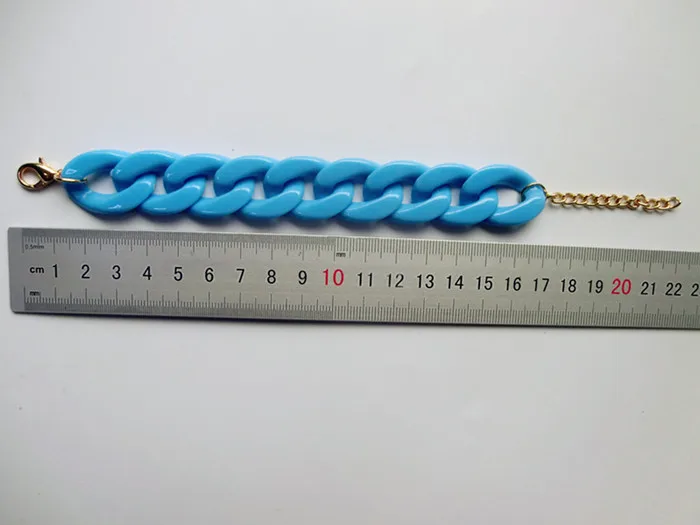 FishSheep 2018 Statement Acrylic Chain Charm Bracelet For Men Women Cuff Pulseras Bracelets & Bangles Fashion Jewelry Gifts