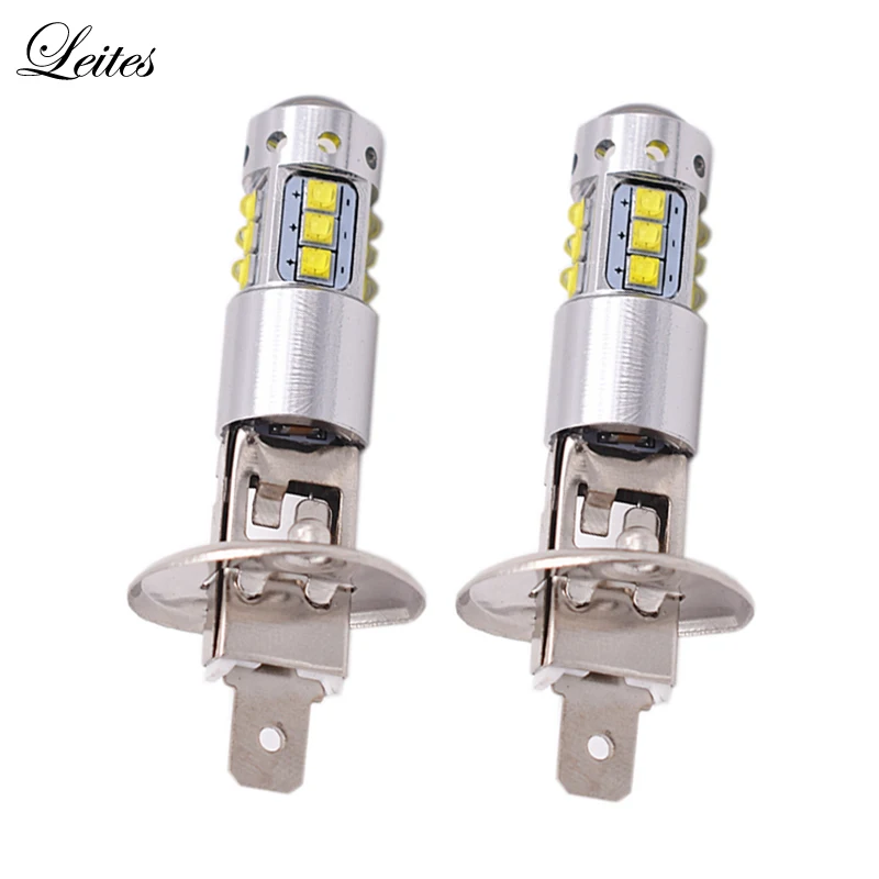 

Leites 2PCS H1 80W Car LED Fog Lamp Bulb Daytime Running Light Driving Bulb 6500k Auto LED Parking Replace Light
