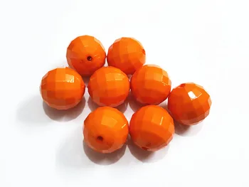 

20mm 100pcs/lot Orange Acrylic Solid Faceted Beads