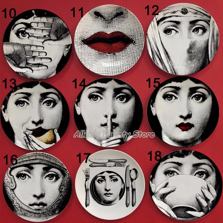 8 дюймов rosenthal Piero fornasetti тарелки Декоративная посуда подвесную пластину работа костяного фарфора настенные украшения Настенная фарфоровая тарелка