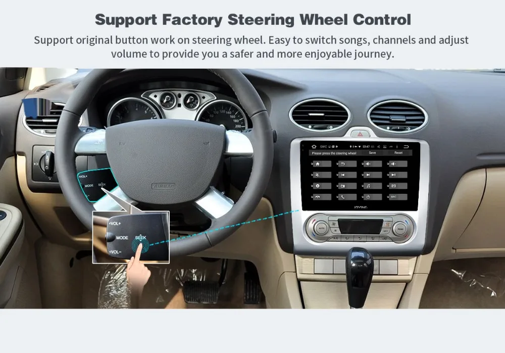 Clearance 9"Head Unit Android Car Radio Stereo Audio GPS Tape Recorder For Ford Focus 2005-2012 Multimedia Player Support Steering wheel 11