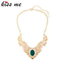 Новое поступление сплава с большим кристаллом золотого цвета модные ожерелья с фабрики