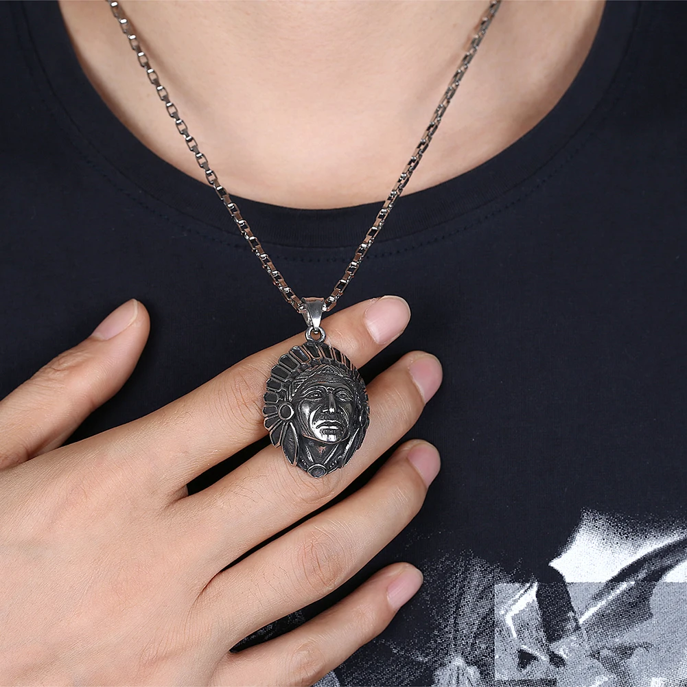 Винтаж Jewelry Нержавеющая сталь черный Рисунок Цепочки и ожерелья кулон для Для