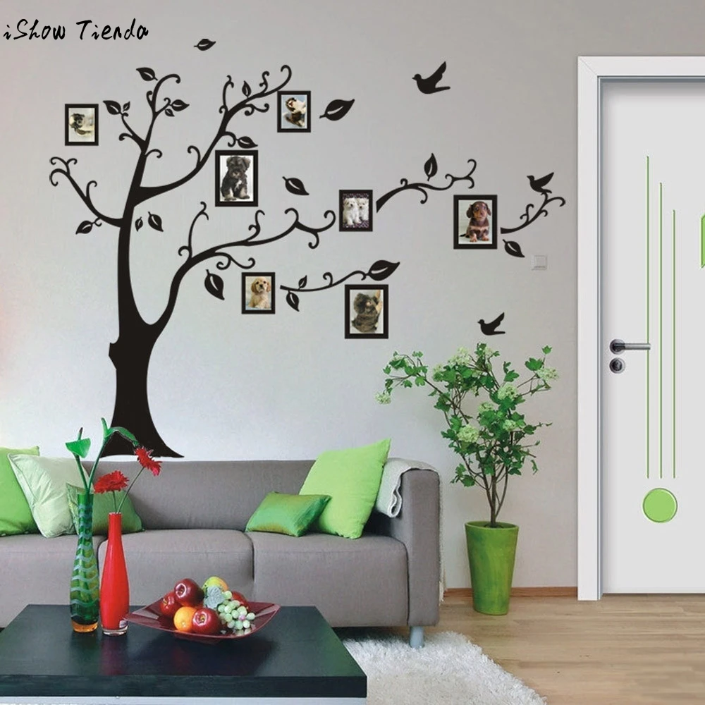 180*250cm 3D DIY Photo Tree PVC Wall Decals Adhesive Wall Stickers