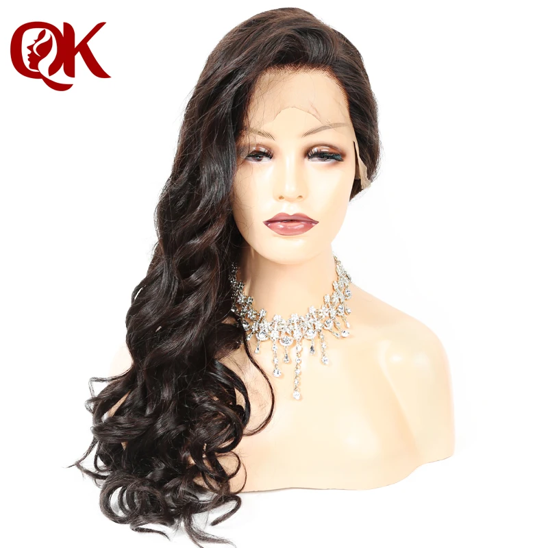 QueenKing волосы 180% плотность полный парик шнурка натуральный цвет бразильские человеческие волосы Свободные волны предварительно сорванные парики Remy