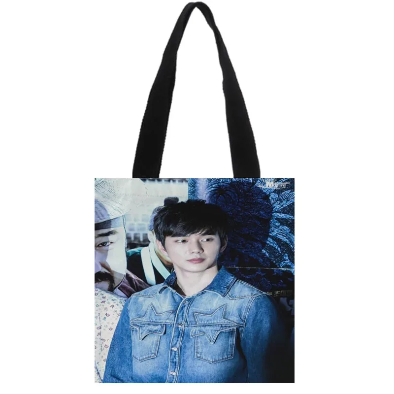 

New Custom KPOP Yoo Seung Ho Canvas Shoulder Tote Bag Simple environmentally friendly portable handbag Cotton Fabric women bag