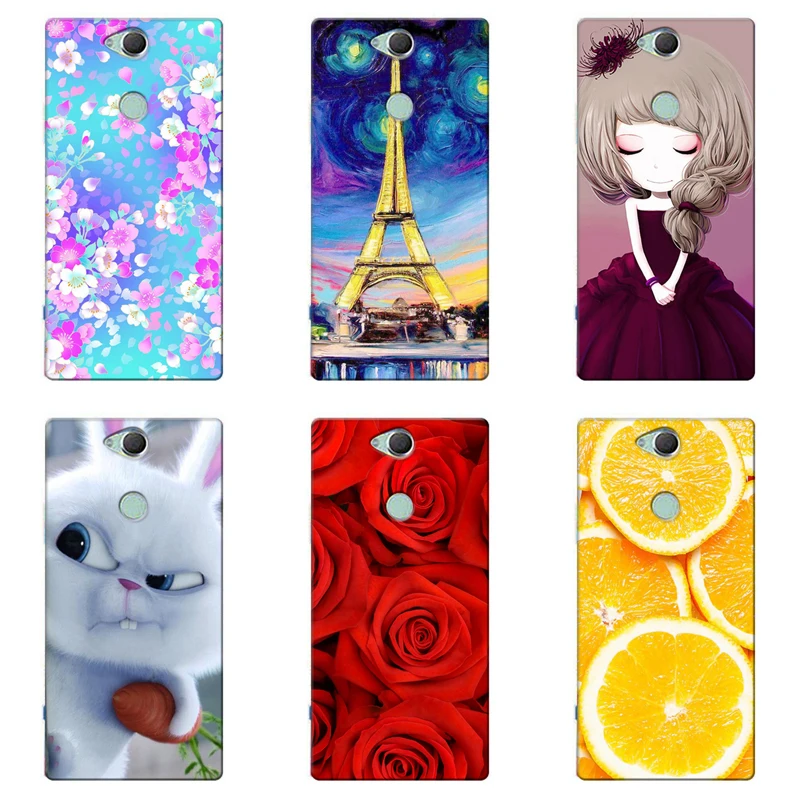 

Original Colorful Mobile Phone Cases Cover for Sony Xperia XA2 Plus Full Protective Back Covers Soft TPU Capa Printed Case