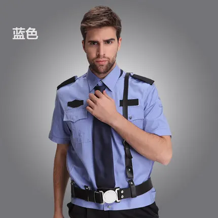 Новое поступление безопасности одежда мужчин костюм рубашки синий мужской с коротким рукавом безопасности работы Одежда Big And Tall Mens форма - Цвет: Синий