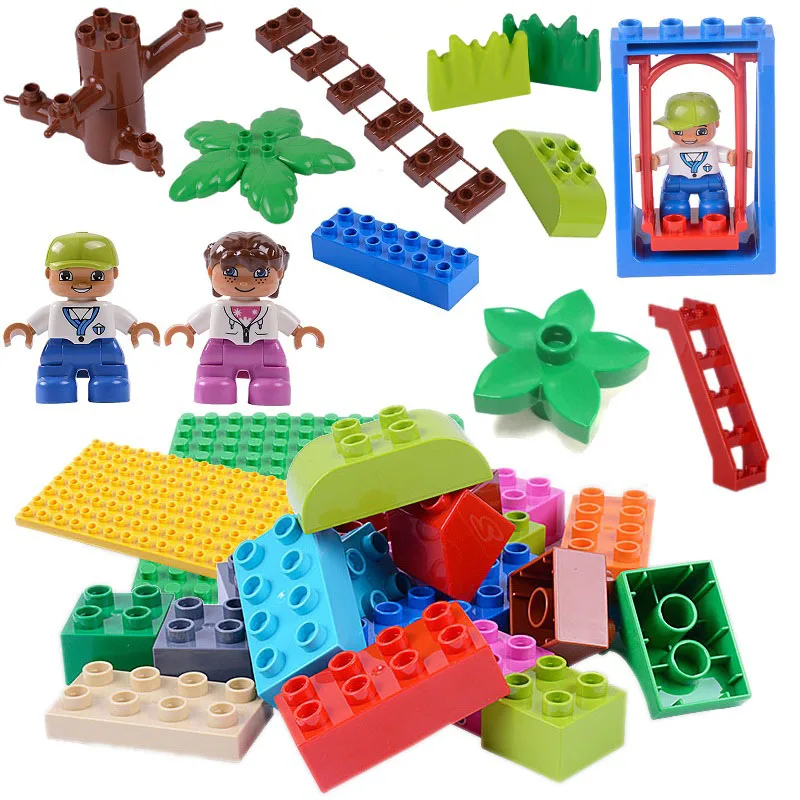 

Big Size Building Blocks Accessories Compatible with Duploed DIY Block Parts Figure Building Maze Race Run Track Kids Toy Gifts
