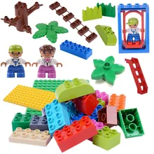 Tamanho grande blocos de construção acessórios compatíveis com diy bloco peças figura construção labirinto corrida pista crianças brinquedo presentes