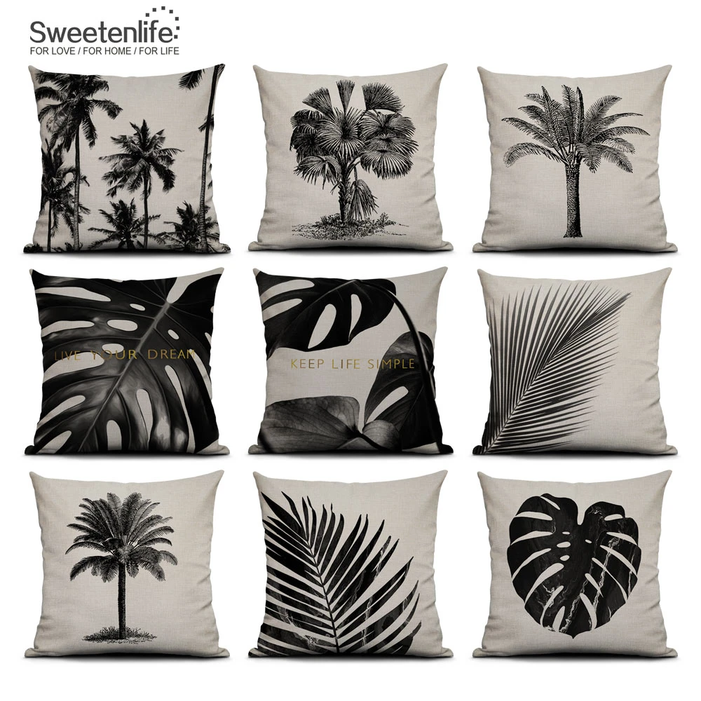 Sweetenlife Tropical Plants Pattern Cushion Cover Eco Friendly Chair Cushion 50cm x 50cm