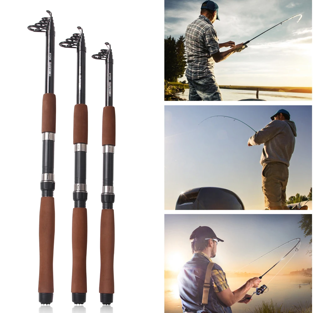 

2.1m/2.4m/2.7m Fiberglass Telescope Baitcasting Fishing Rod Portable Lightweight Fly Fishing Casting Spinning Fishing Rods