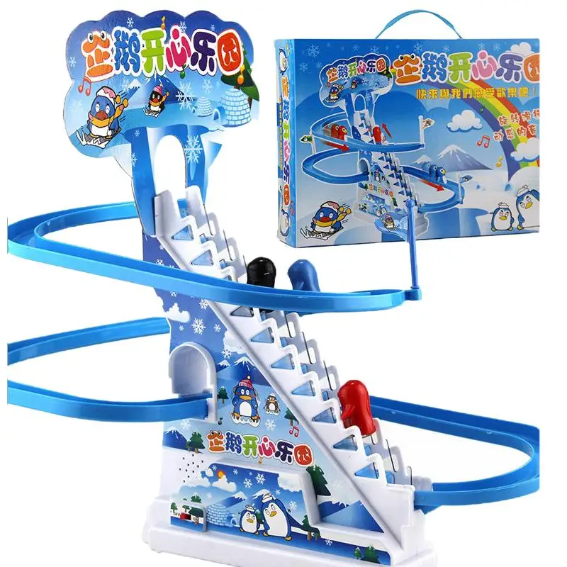 Racing Rail Penguin Slide Toy - Fun Slide Playset - Great Gift for Toddlers and Kids