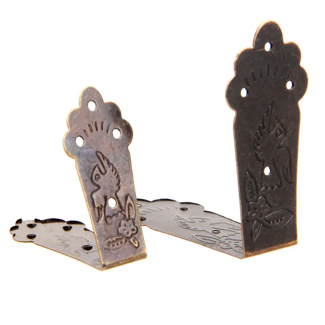 20 Angolari In Bronzo Antico Per Mobili | Protezione E Decorazione Per Scatole, Cassetti - 26x26mm - Foto 3