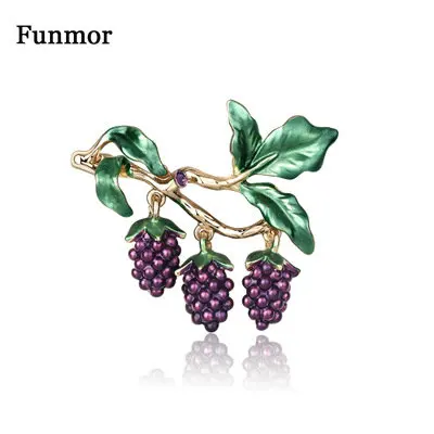 Женские эмалированные брошки Funmor из сплава с фруктовым виноградом аксессуары