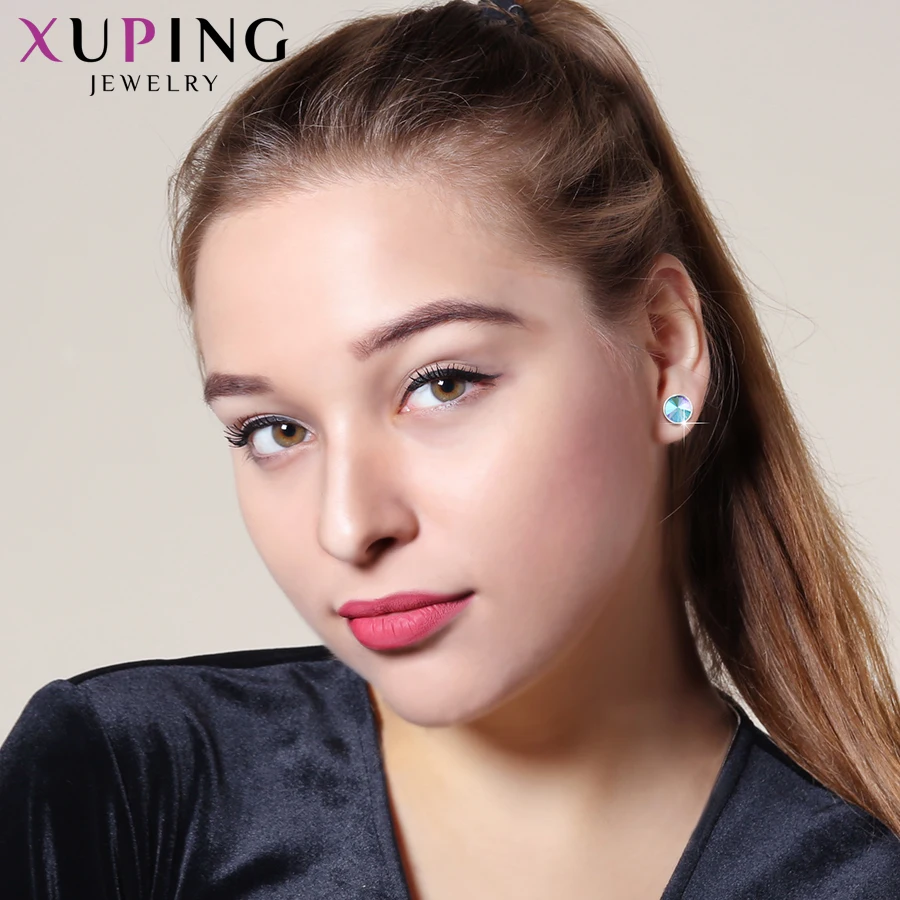 Xuping 8*8 мм серьги-гвоздики модные ювелирные изделия Кристаллы от Swarovski простая простота многоцветный Женские вечерние подарки M79/M80-20387