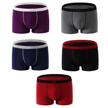 Мужские боксеры, 5 шт./партия, хлопковое Мужское нижнее белье, мягкие трусы, эластичные боксеры, шорты размера плюс L до 5XL