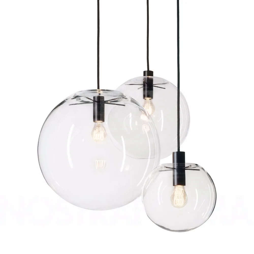 Modern Glass Pendant Lights E27 Clear 