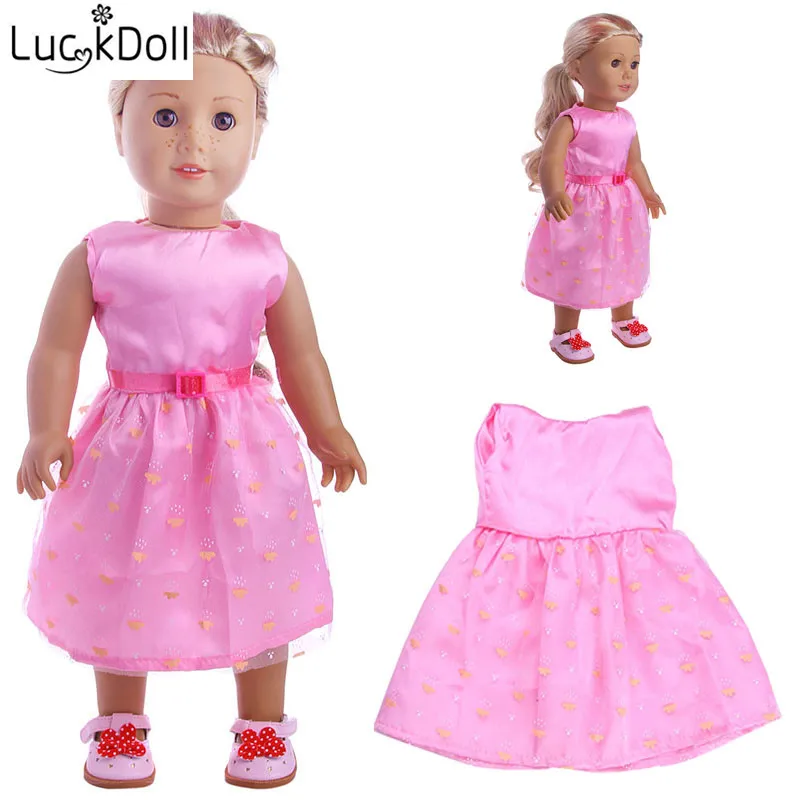

LUCKDOLL Flower Print Sleeveless Dress for 43 cm Doll or 18 Inch Dolls Accessories for Dolls