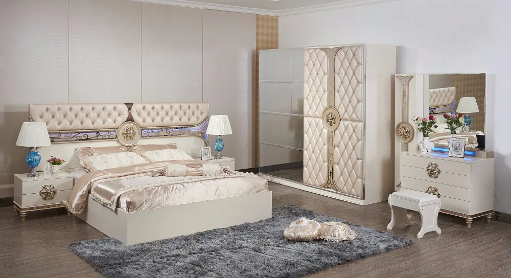 Por Bed Set Furniture Modern Bedroom Set Coiffeuse Table De Maquillage Nightstand 2017 Hot Furniture With Bed