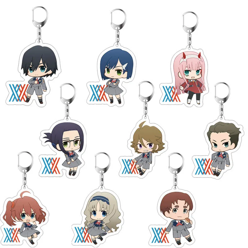 

Anime DARLING In The FRANXX Acrylic Keychain Cartoon Cute Otaku Keyring Gift Keyrings Portachiavi Keychains