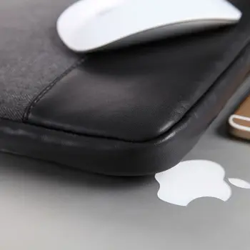 

Laptop Sleeve Bag Woolen+Genuine Leather Notebook Computer Handbag Case Cover for 10.6 Inch CHUWI Vi10 Tablet PC bag