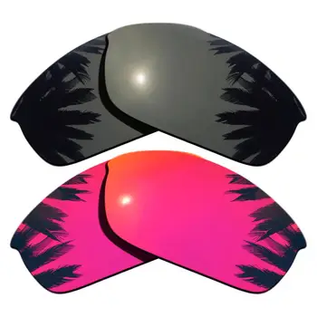 

Black & Midnight Sun Mirrored Polarized Replacement Lenses for Flak Jacket Frame 100% UVA & UVB