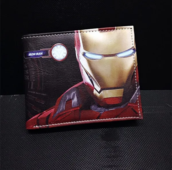 

Iron Man Comic Wallet Avenger Alliance Aegis Bureau Steel Chivalrous Wallet Male PU Leather Card Holder Coin Pocket Purse
