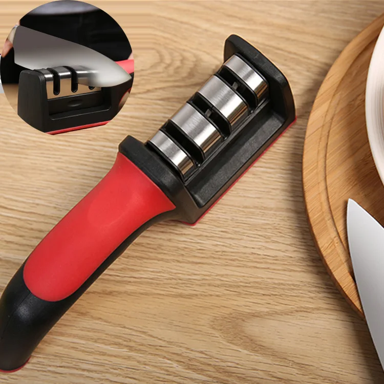 2 Stages Professional Knife Sharpener Soft Grip Handle ...