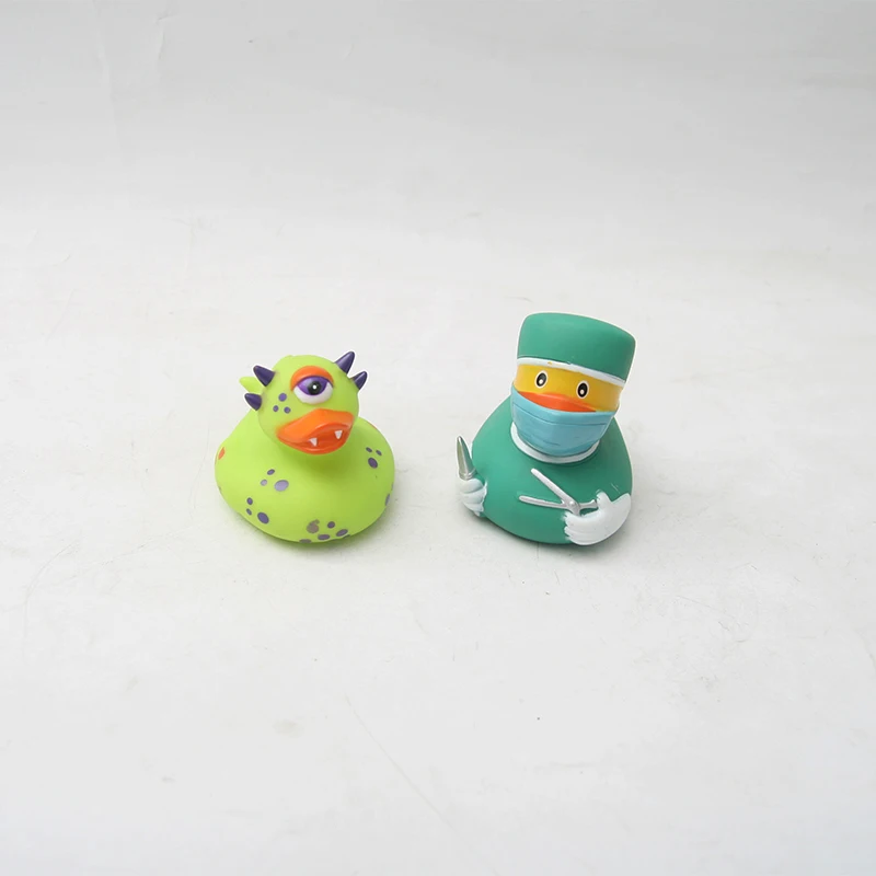 

2pc/lot Bath Toys Shower Water Floating Squeaky Blue Rubber Ducks Baby Toys Water Toys floating duck