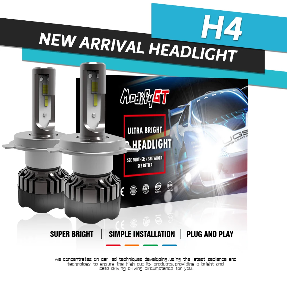 

Modifygt 3 color changing H4 led H7 led H11 9005/HB3 9006/HB4 headlight 3000K 4300K 6000K 100W 12V 24V car accessories