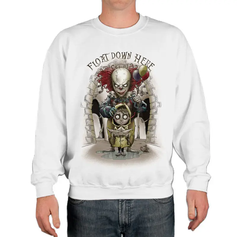 

stephen king it pennywise halloween tracksuit men sweatshirt horror sweatershirts sudaderas satan skull hoodies scary hood male