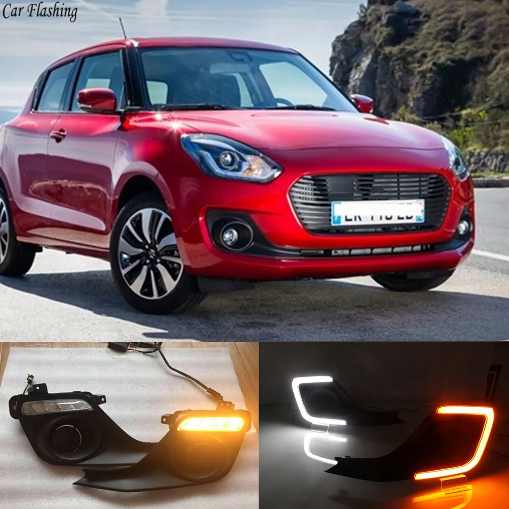 Автомобильный мигающий светодиодный фонарь 2 шт. для Suzuki Swift 2017 2018 2019 DRL дневные