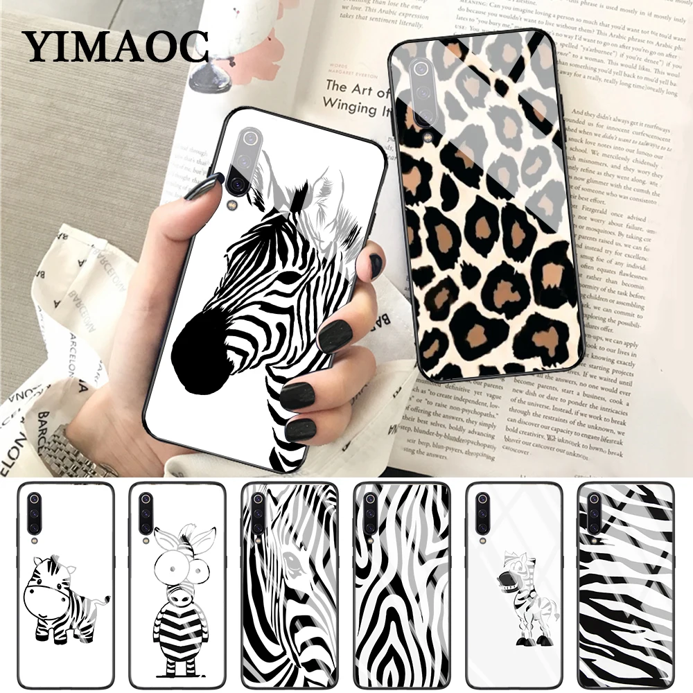 YIMAOC Cartoon zebra supreman stripe On Sale Glass Case for Xiaomi Redmi 4X 6A note 5 6 7 Pro Mi 8 9 Lite A1 A2 F1 |