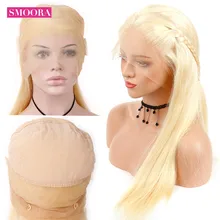 Smoora, полностью кружевные человеческие волосы, парики с детскими волосами, предварительно выщипанные, чистый цвет, 613 блонд, перуанские не Реми волосы, полностью кружевные парики для женщин