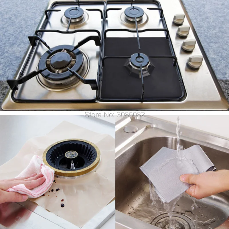 1pc Reusable Silicone Aluminum Foil Stovetop Gas Stove Protectors Sheet