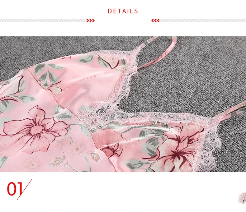 Sleep Lounge Nightgowns & Sleepshirt with Chest Pad Sleepwear Women Night Dress Sexy Ladie Nightwear Women Lingerie Indoor Dress (5)