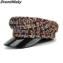 Новинка, Женский Осенний берет, Женская Весенняя шапка, модная черная кожа, фиксированная корона, Серебряная Пряжка, зимние теплые шапки-береты, шапка