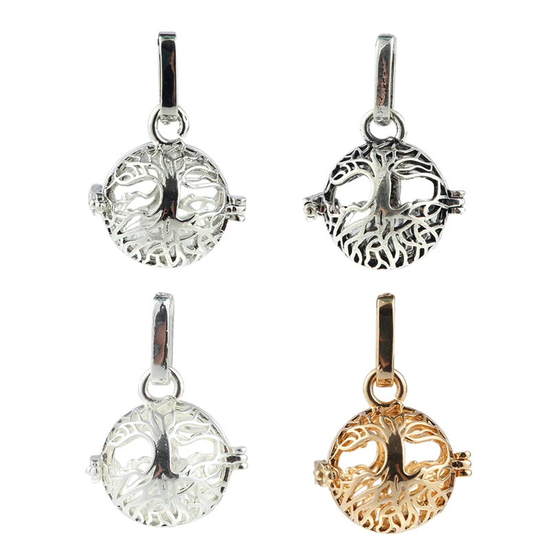 

Hollow Round Ball Vintage Alloy Tree Of life Pattern Essential Oil Diffuser Cage Pendant For Woman Girls Necklace Jewelry Making