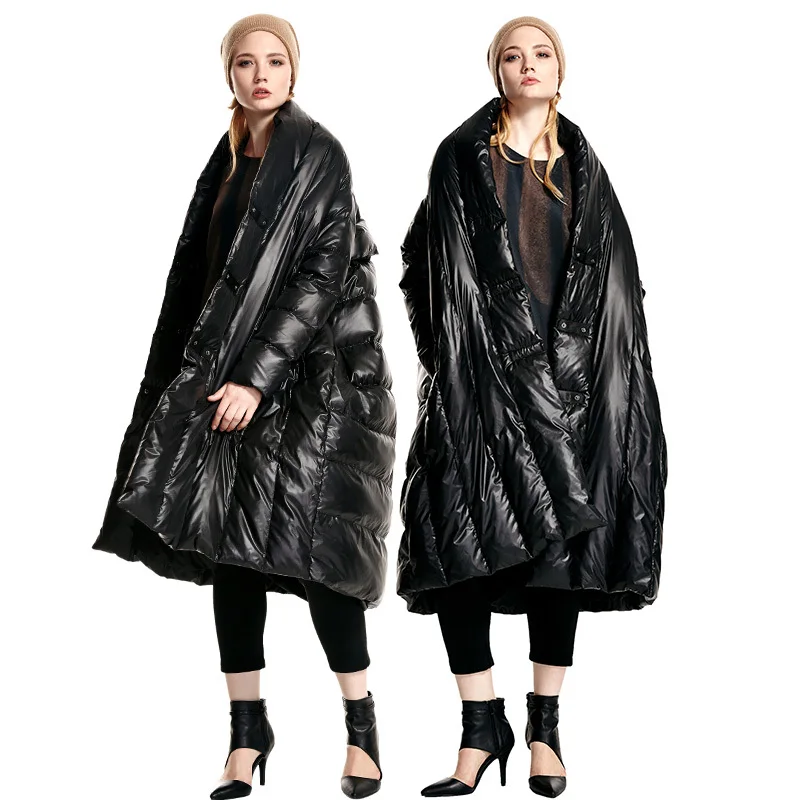 

Original design female 90 white duck down fashion ultra long normic isconvoluting mantle type down coat