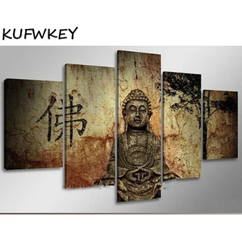 

Embroidery Cross stitch Wall Art Buddha Diy Diamond Paintings Full Mosaic Picture Pattern Cross Stitch Rhinestone Wall Stickers